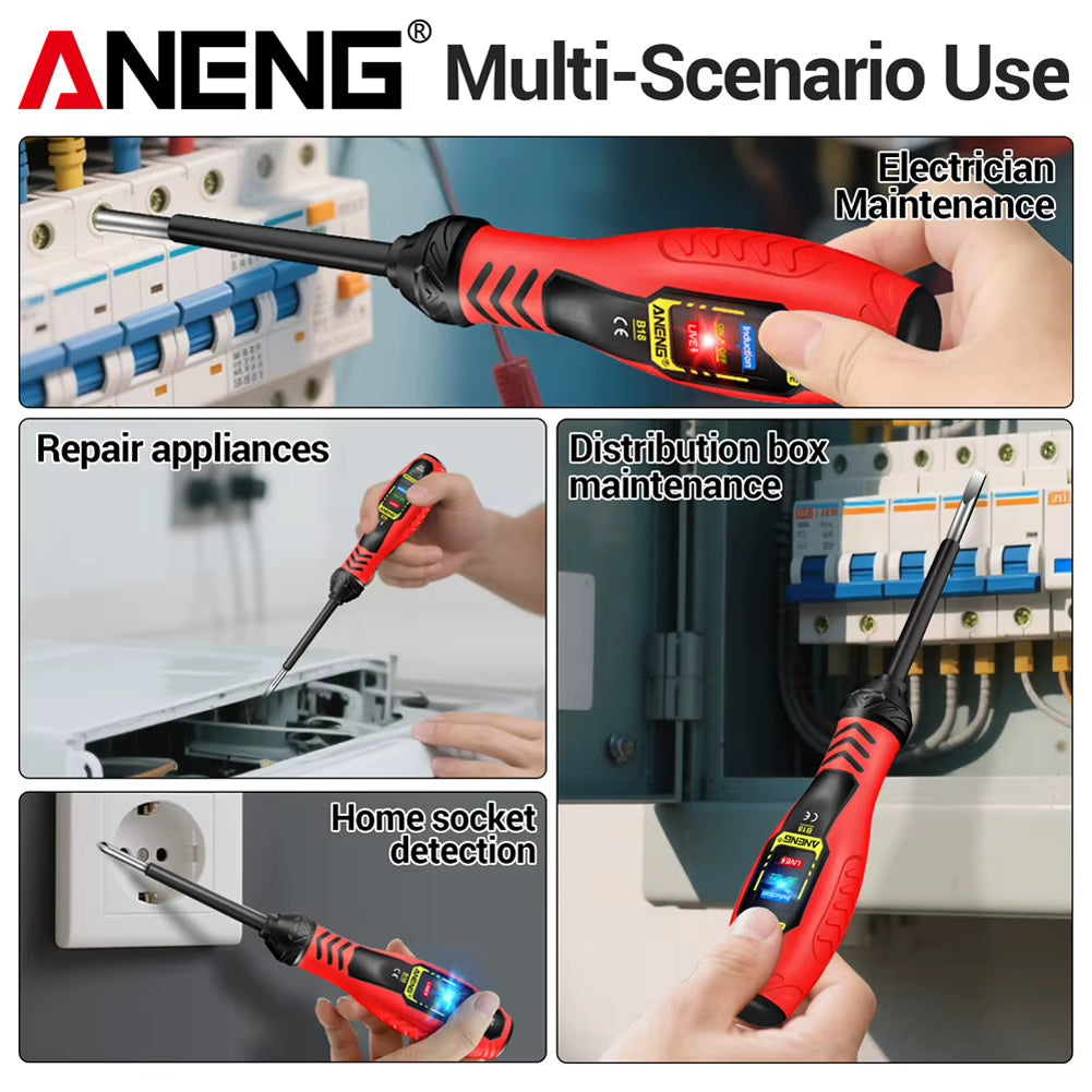 B18 Word/Cross Screwdriver Indicator Electrician Tester Pen AC 4500V Voltage Induction Meter Pocket Beep Alarm Test Tools