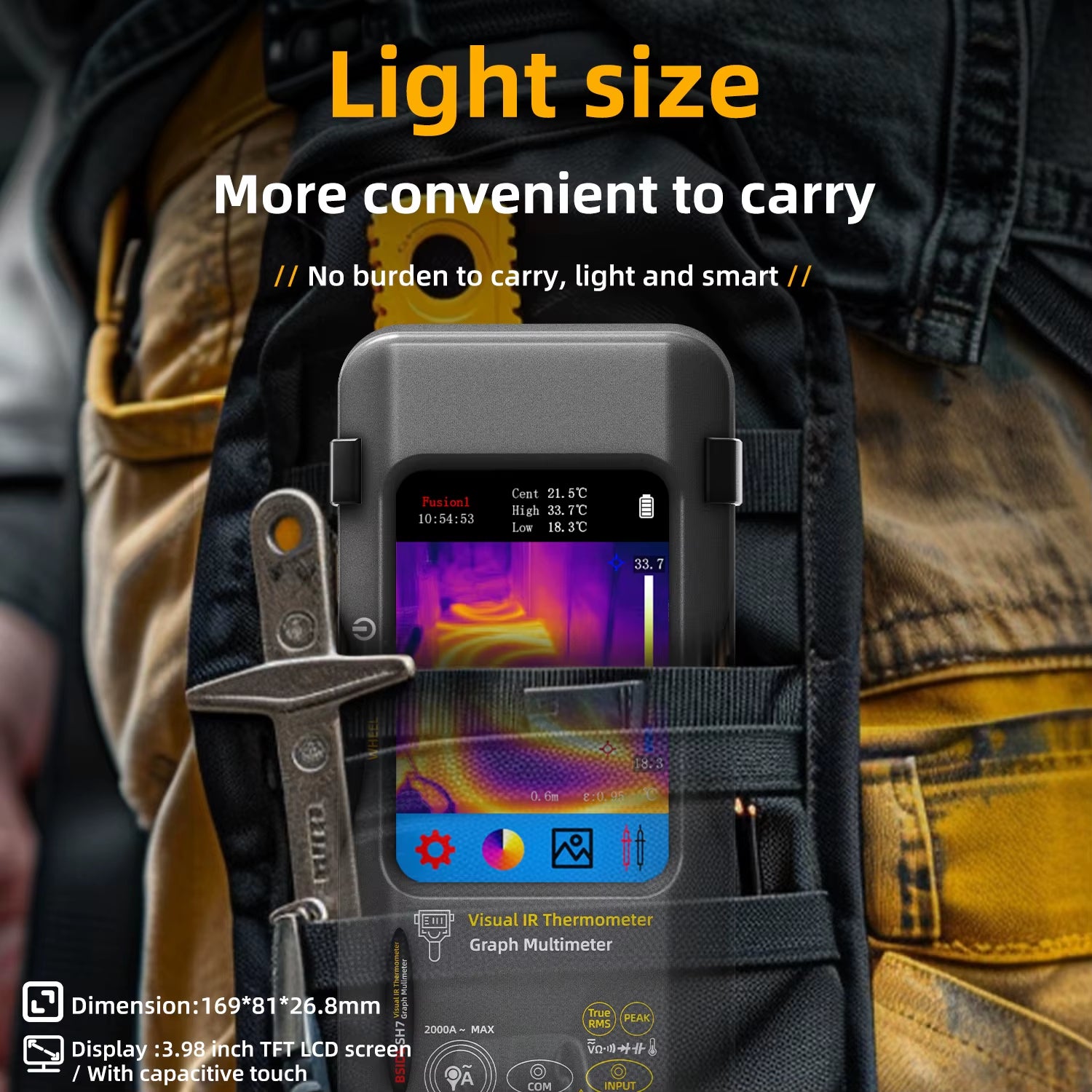 SH7 320*320 Industrial Thermal Camera 3.98Inch PCB Thermal Imager, 20000Counts Multimeter Circuit Board Electrical Inspect