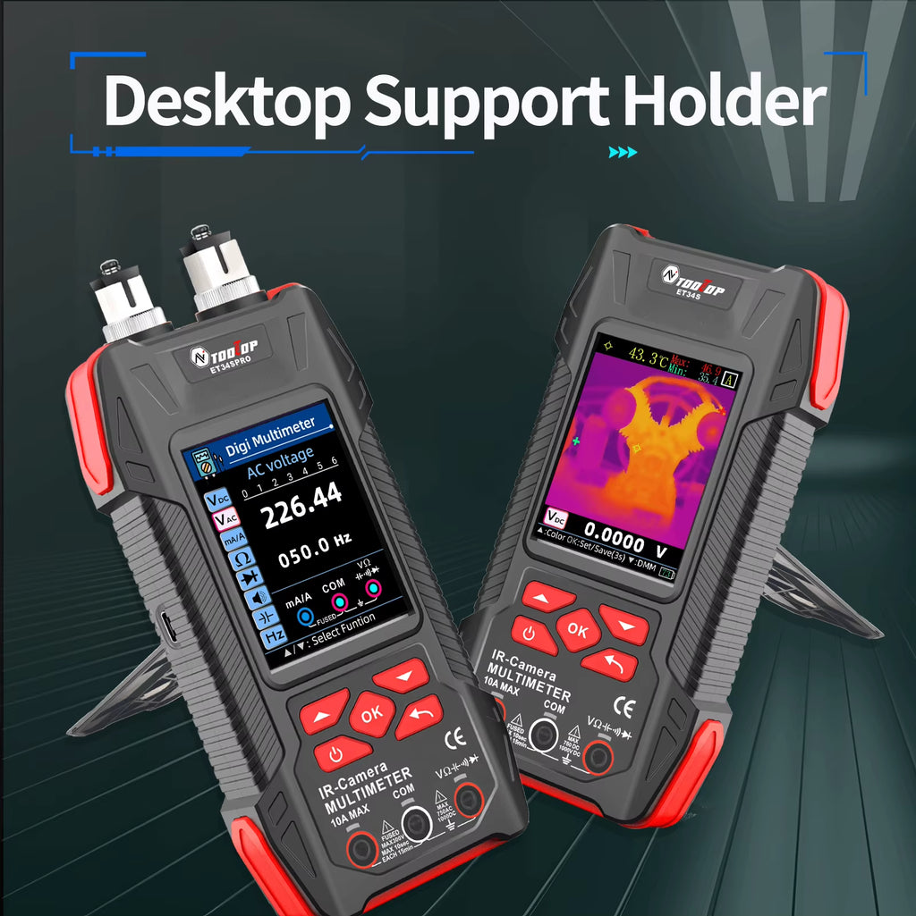 ET34S/34SPRO Handheld Thermal Imager with Macro Lens 60000 Counts Multimeter Optical Power Meter 3.2Inch Infrared Camera