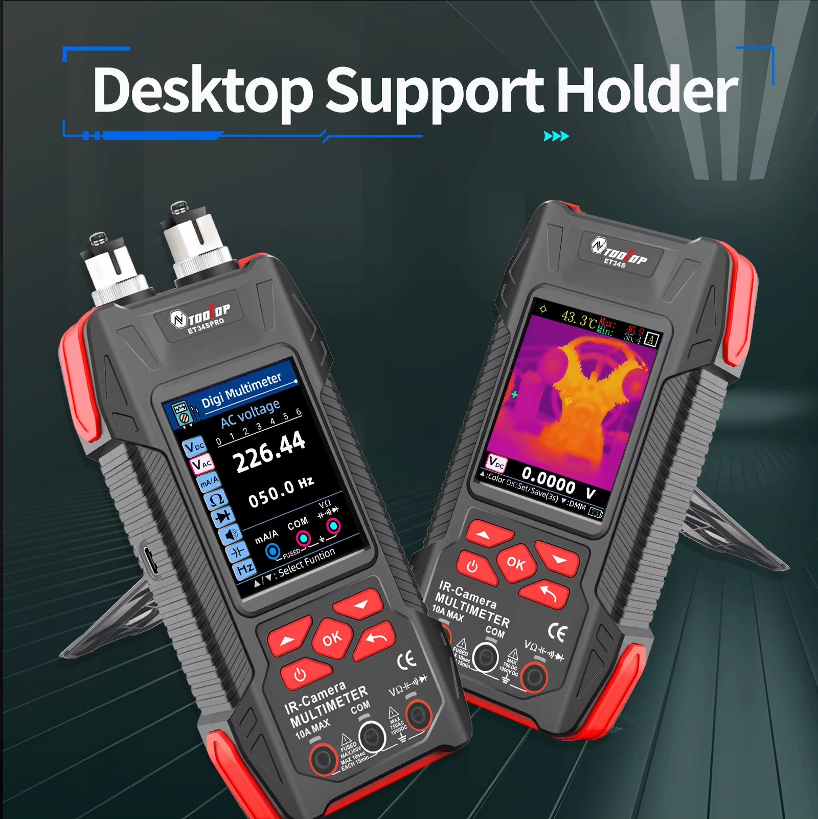 ET34S/34SPRO Handheld Thermal Imager with Macro Lens 60000 Counts Multimeter Optical Power Meter 3.2Inch Infrared Camera