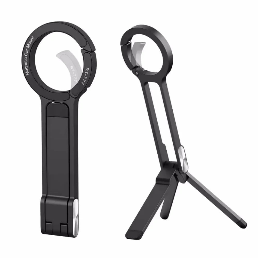 Foldable Phone Tripod Carabiner-Mounted for Iphone 16 15 14 Portable Dual-Sided Magnetic Tripod Desk Mount Phone Handle Holder