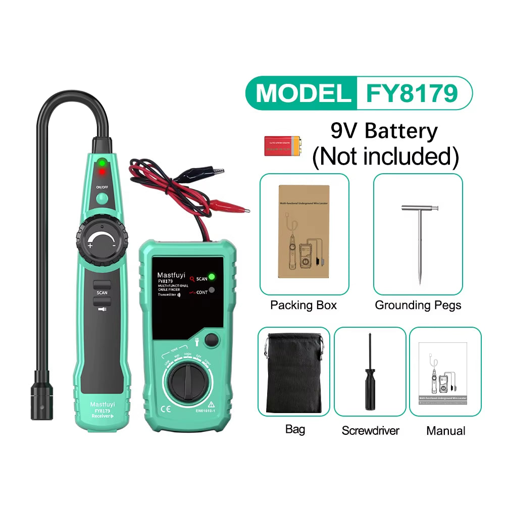 FY8178 Professional Underground Line Detector Wall Line Finder Wire Tracker Cable Finder Metal Line Locator Continuity