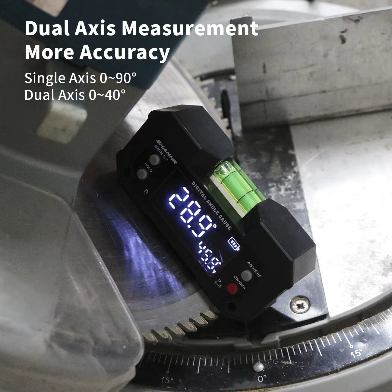 Digital Angle Finder with Level Bubble Dual Axis Rechargable Digital Angle Gauge Magnetic Digital Level Box Protractor