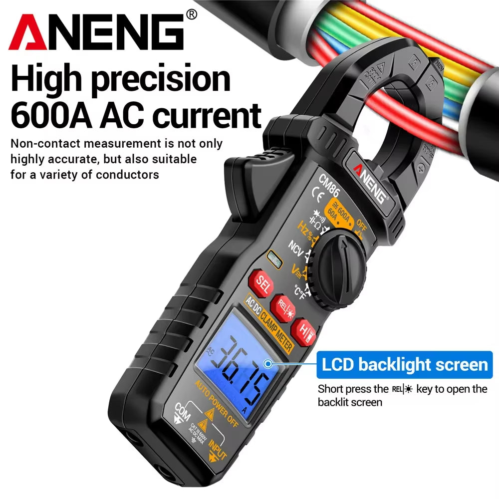 Digital Clamp Meter Multimeter  600A AC/DC Current Voltage Diode NCV Voltage Detection Professional Electrician Test Tools