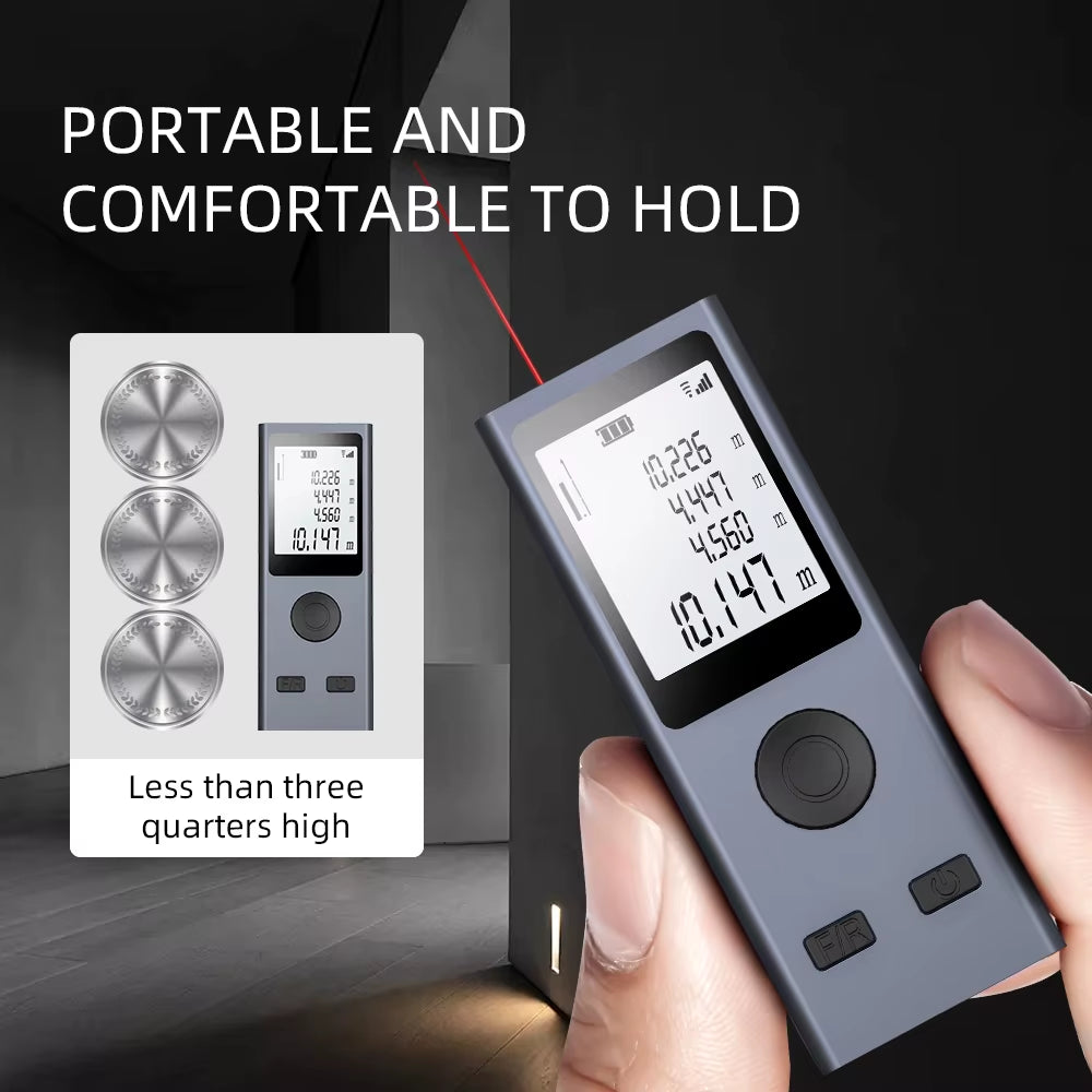 Mini Laser Distance Meter USB Rechargeable Portable Handheld Digital Laser Tape Measure Range Finder Test Tool