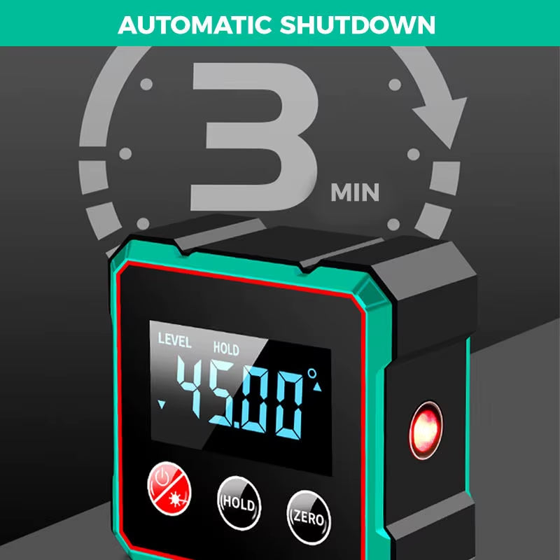 Magnetic Digital Angle Finder with Electronic Laser Gauge Protractor Inclinometer Level Magnets Level Ruler Angle Slope 0-90°