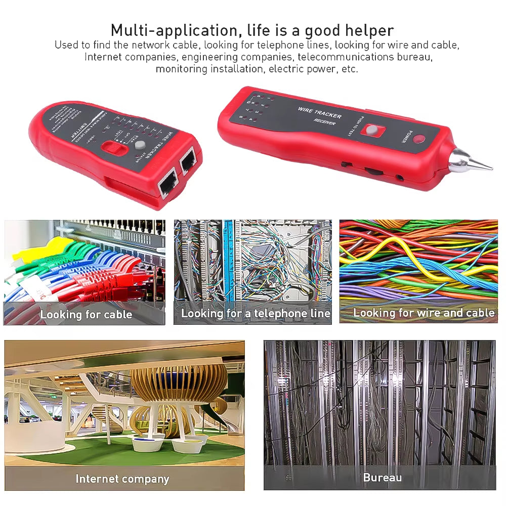 Ethernet LAN Network Cable Tester RJ11 RJ45 Cat5 Cat6 Telephone Wire Tracker Tracer Toner Detector Line Finder