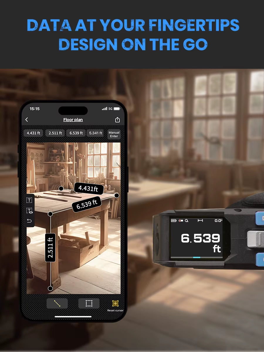 Laser Tape Measure 100M Professional Laser Distance Meter with Instant Digital Readout, Green Laser Line Marking