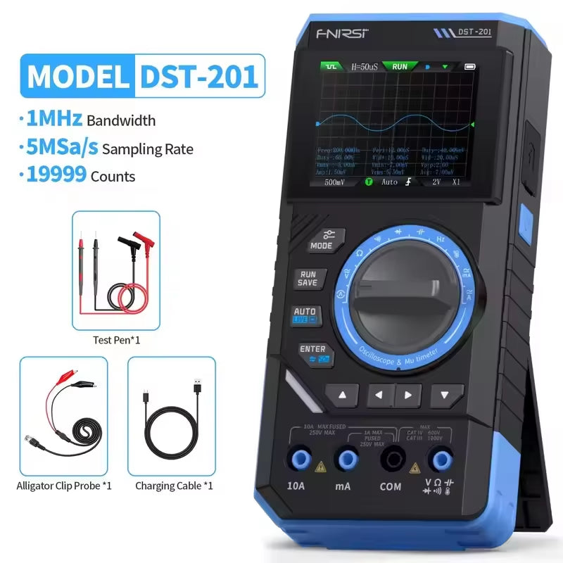 DST-210 3-In-1 Digital Oscilloscope Multimeter 19999 Counts 10Mhz 48Msps Portable Automotive Oscilloscope Electrical Tool