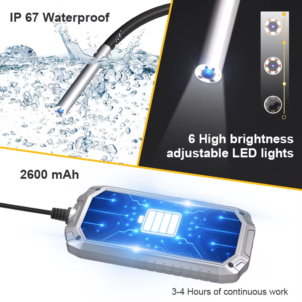 3.9Mm Inspection Camera 4.3Inch 1080P Endoscope Camera Snake Endoscopic Camera for Car Air Conditioner Engine Checking