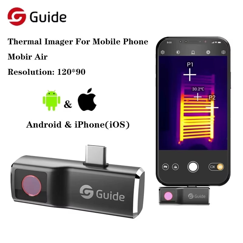 Guide Mobir Air Thermal Imaging Camera for Iphone & Android Phone Infrared Thermal Imager Inspection Repair Thermographic Camera