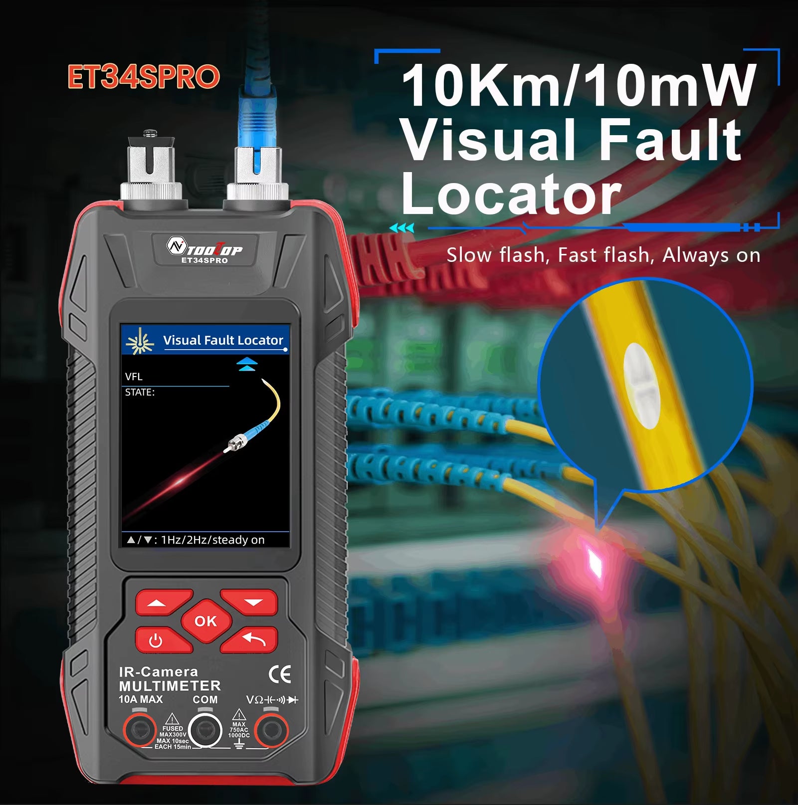 ET34S/34SPRO Handheld Thermal Imager with Macro Lens 60000 Counts Multimeter Optical Power Meter 3.2Inch Infrared Camera