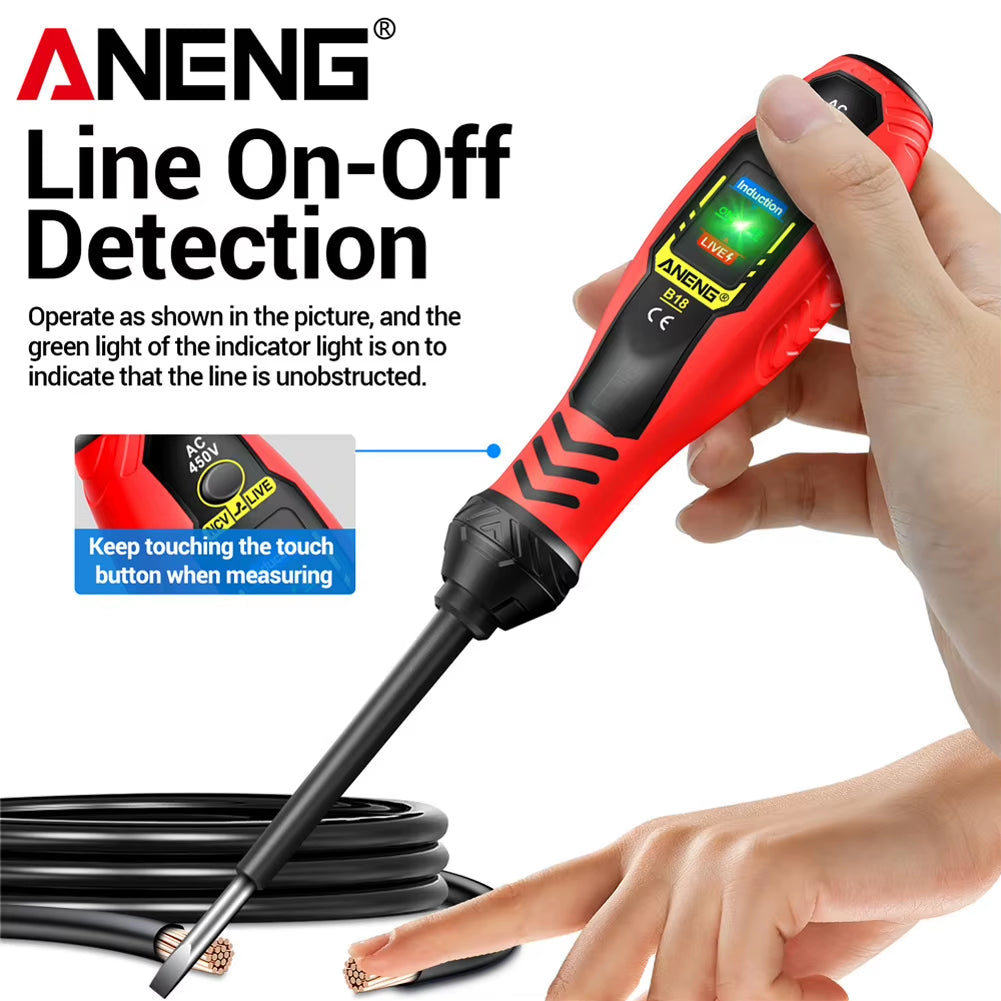 B18 Word/Cross Screwdriver Indicator Electrician Tester Pen AC 4500V Voltage Induction Meter Pocket Beep Alarm Test Tools