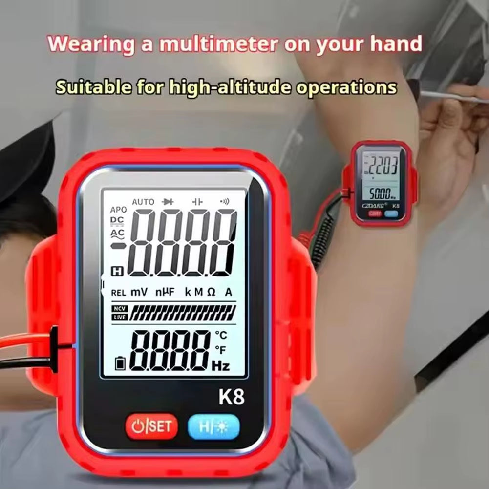 Digital Wrist Multimeter Mini High Precision Multifunctional Multimeter for High-Altitude Work Professional Measurement Tool