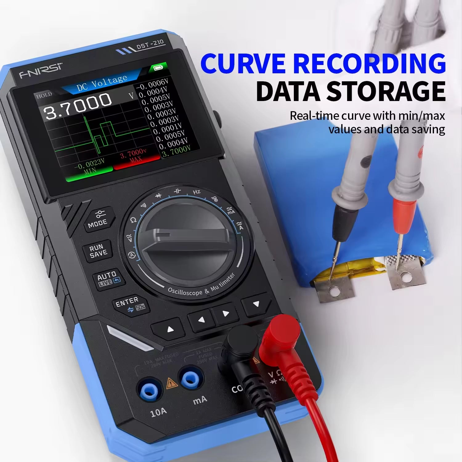 DST-210 3-In-1 Digital Oscilloscope Multimeter 19999 Counts 10Mhz 48Msps Portable Automotive Oscilloscope Electrical Tool
