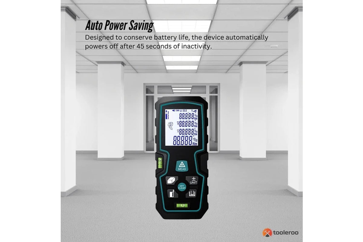 Tooleroo 70M Digital Laser Distance Measurer - LCD Area Volume Meter Tool