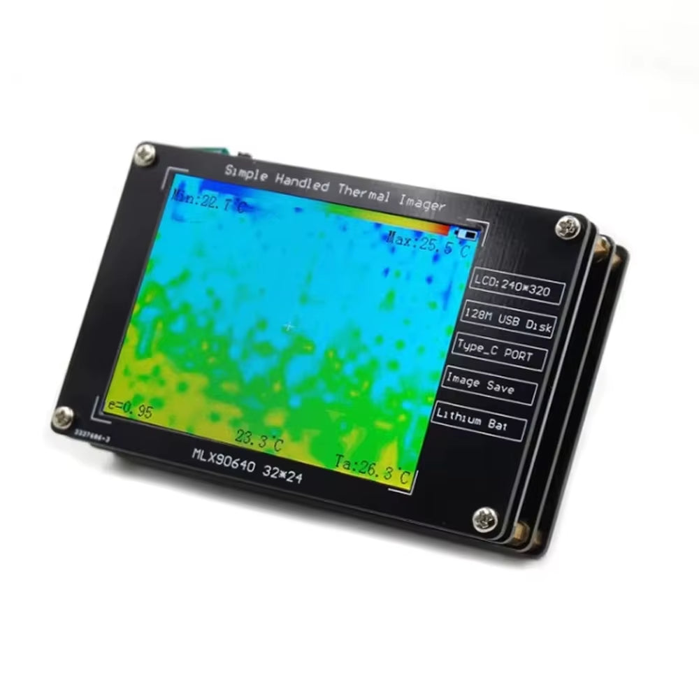 Infrared Camera,Mlx90640 Digital Infrared Camera, Portable Thermal Camera,2.8 Inch LCD Display,Built-In Battery, High Precision.