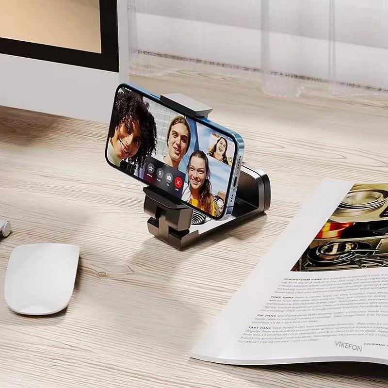 Foldable Adjustable Airplane Phone Holder Stand Portable Travel Desk for Flight Train and Car Seats Rotatable Selfie Capable