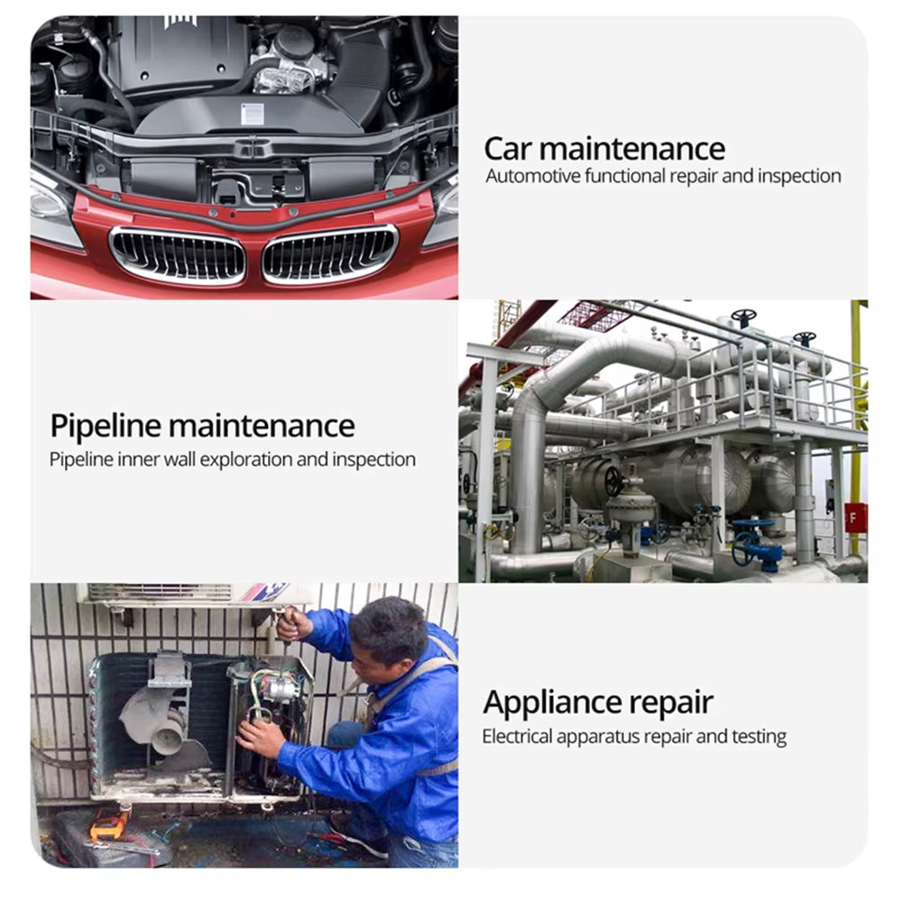 Endoscope Camera with Light P67 Waterproof HD Borescope 4.3 Inch LCD Inspection Camera 5.5Mm for Automotive HVAC Drain Wall