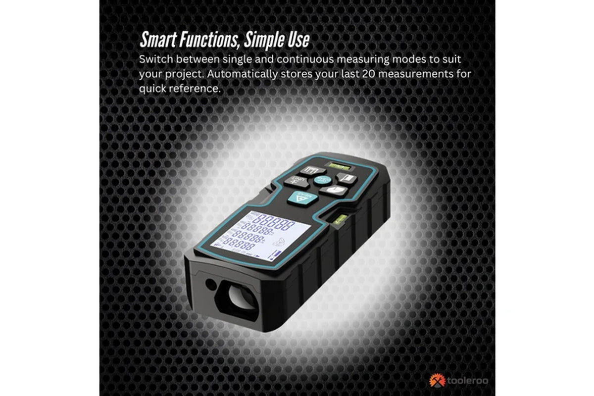 Tooleroo 70M Digital Laser Distance Measurer - LCD Area Volume Meter Tool