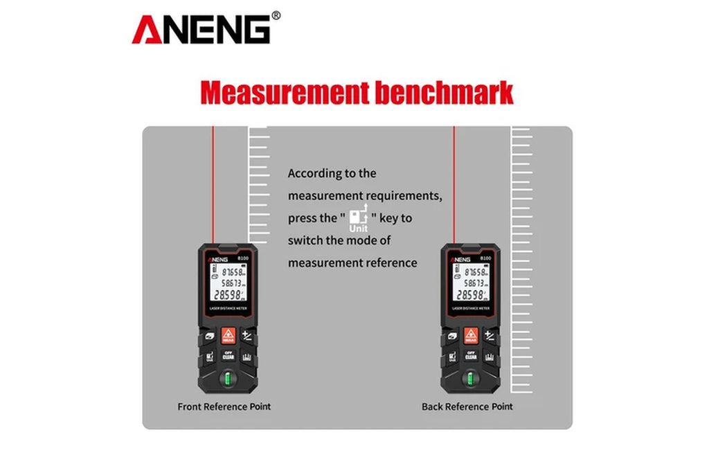 100M Laser Distance Meter | LCD Digital Laser Measure with Bubble Level