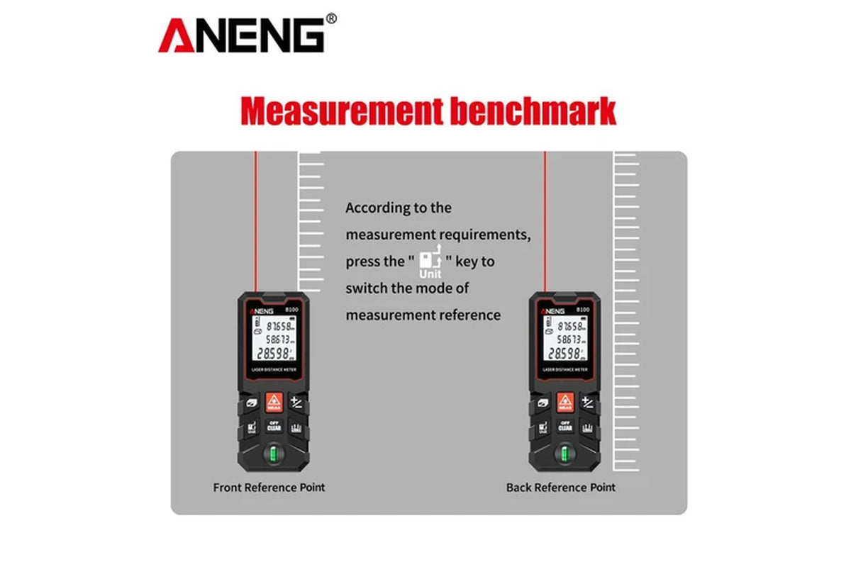 100M Laser Distance Meter | LCD Digital Laser Measure with Bubble Level
