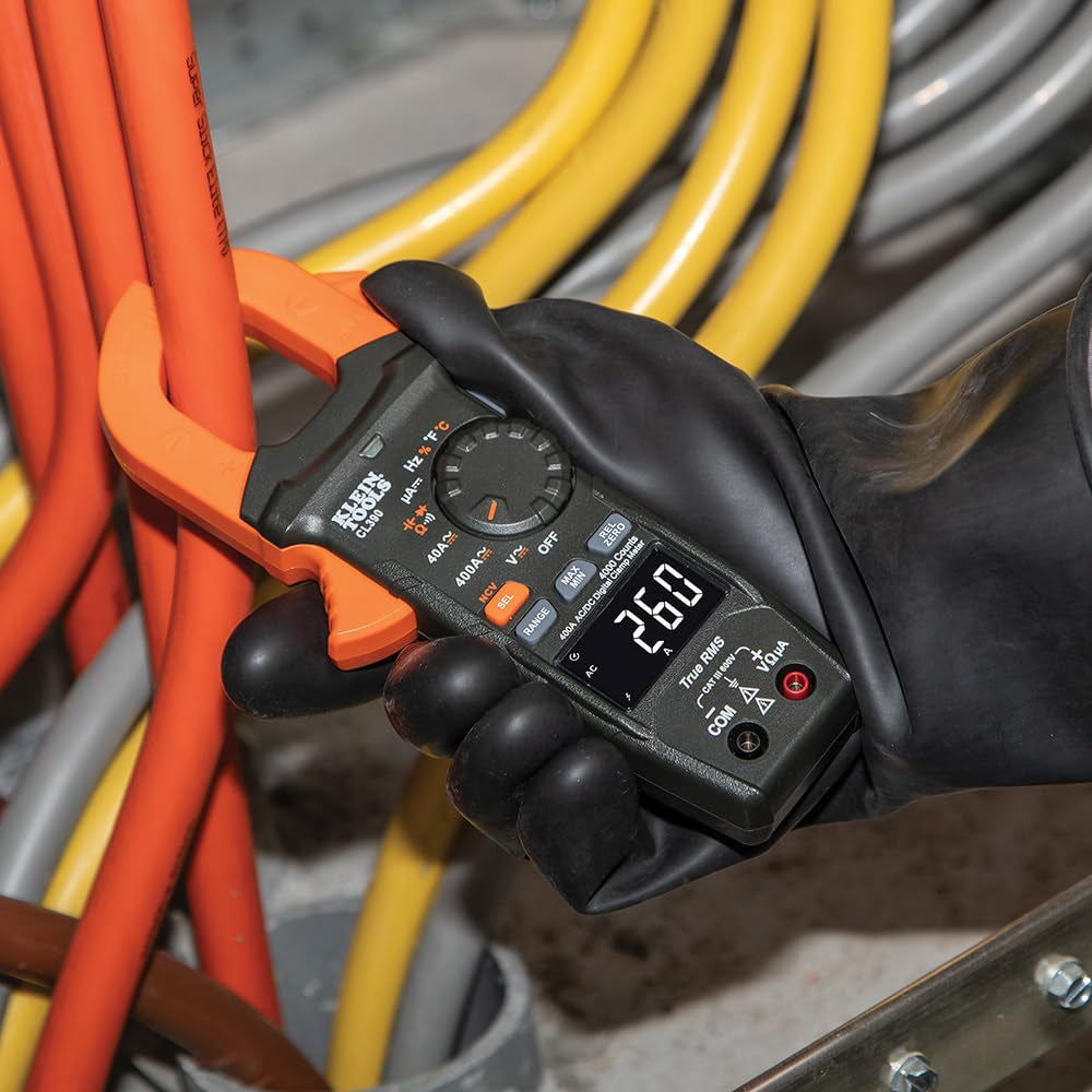 AC/DC Digital Clamp Meter, Auto-Ranging 400 Amp Current Clamp Meter