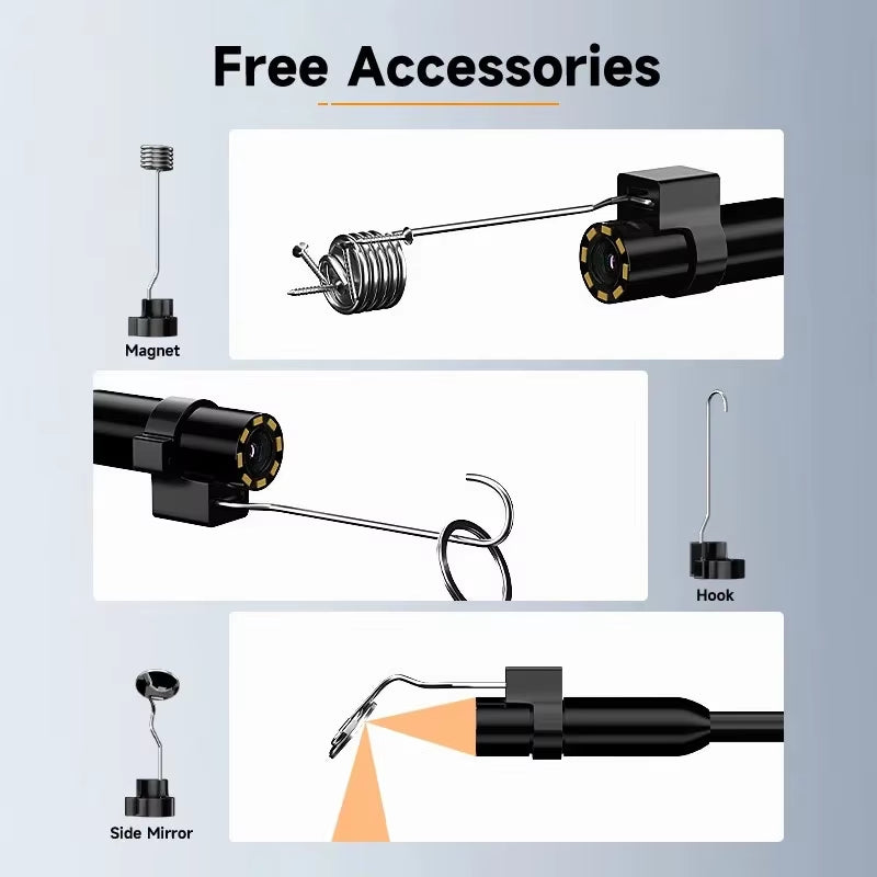 8Mm 1080P Dual Single Lens Industrial Drain Sewer Channel Borescope Automotive Endoscope Inspection Camera for Cars with Screen