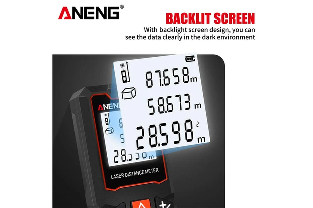 100M Laser Distance Meter | LCD Digital Laser Measure with Bubble Level