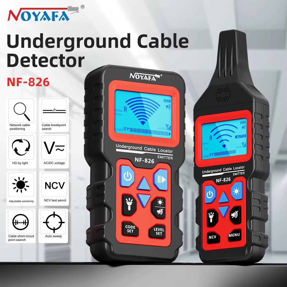NF-826 Underground Cable Tester Locator Wire Tracker Detection Wall Electrical Lines Water and Gas Supply Pipeline Path