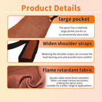 Flame Retardant Leather Tool Apron for Outdoor Woodwork Grilling Kitchen