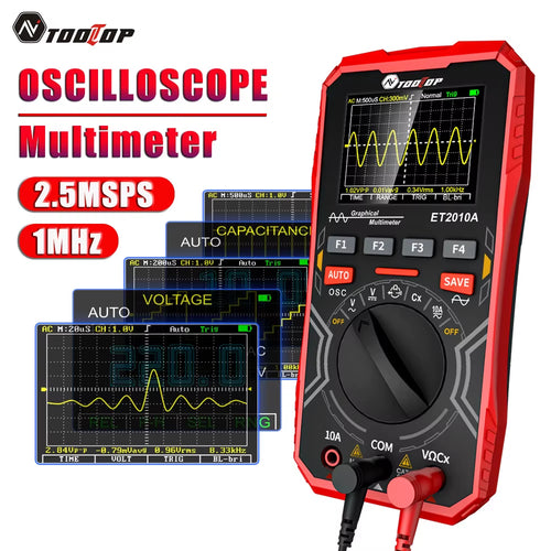 ET2010A 2 in 1 Digital Oscilloscope Multimeter 2.5Msps 1Mhz Portable Multimeter Multifunctional Electrical Test Tool