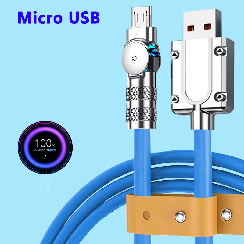 Micro USB 120W 3A Elbow Fast Charging Data Cable Cord for Playing Game for Samsung Galaxy S7 S5 Xiaomi Android Charge Usb Cord