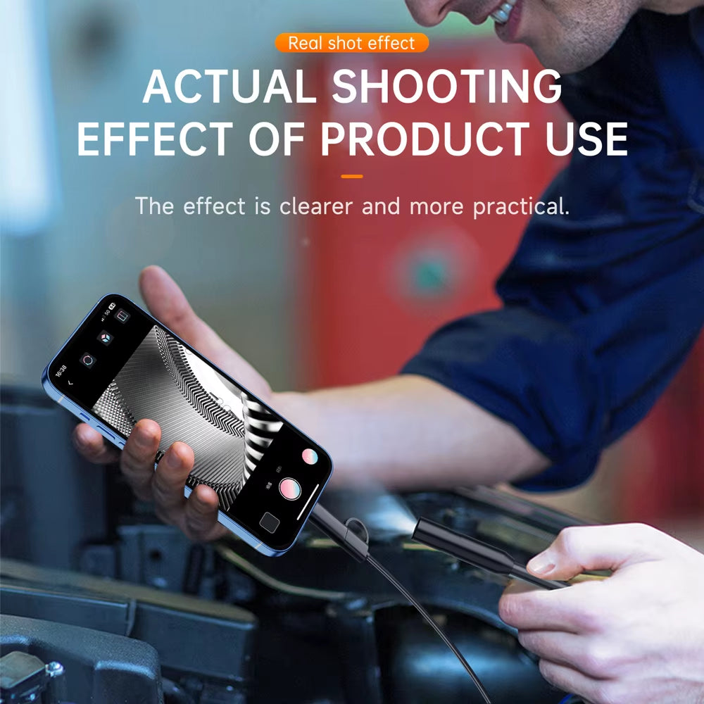 Android Endoscope Inspection Camera 2 in 1 IOS Type-C Mini Inspection Camera for IOS Iphone Waterproof Pipeline Borescope