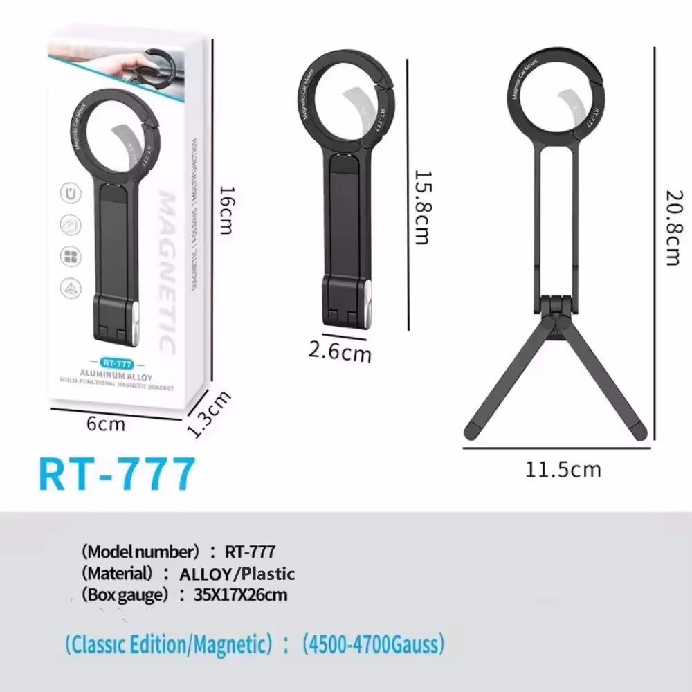 Foldable Phone Tripod Carabiner-Mounted for Iphone 16 15 14 Portable Dual-Sided Magnetic Tripod Desk Mount Phone Handle Holder