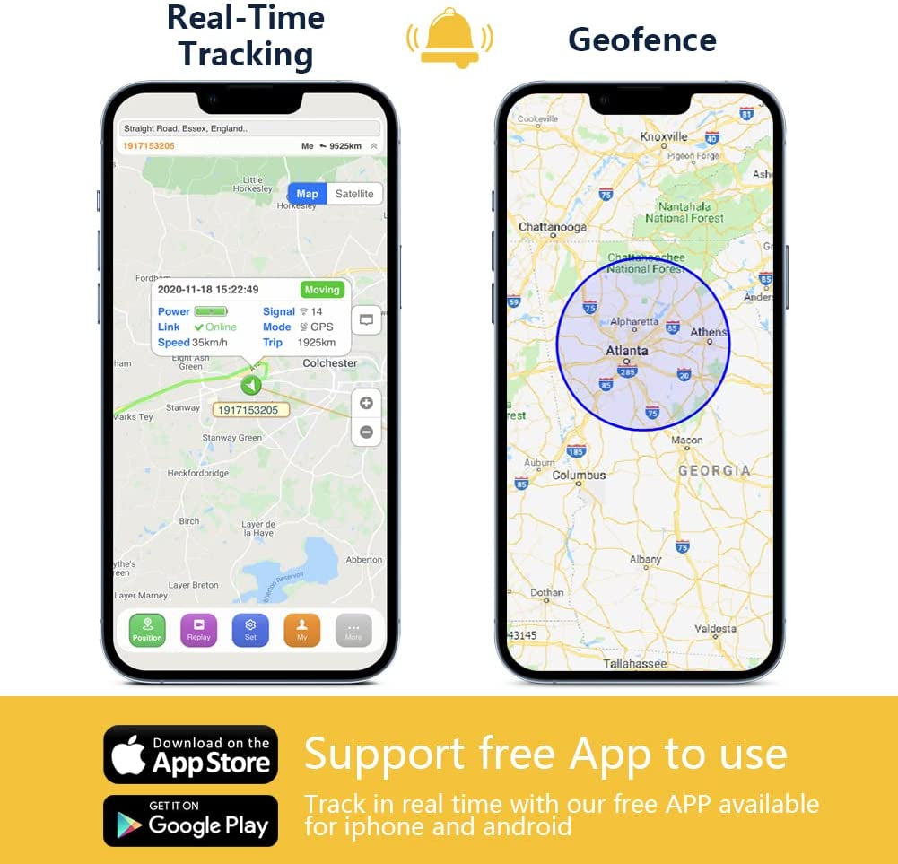 Vehicle Car GPS Tracker, ST-901 4G Car Locator Mini Portable Real-Time Location Anti-Theft Alarm Device, Waterproof Motorcycle GPS Tracker Device for Truck Taxi