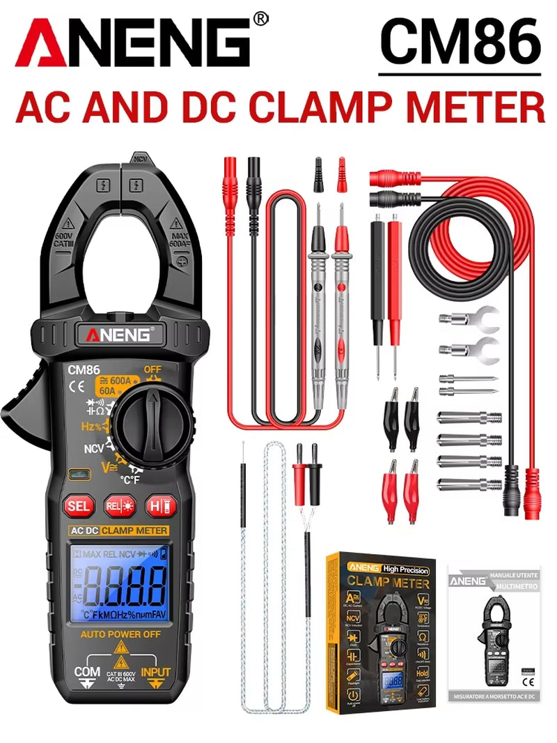 Digital Clamp Meter Multimeter  600A AC/DC Current Voltage Diode NCV Voltage Detection Professional Electrician Test Tools