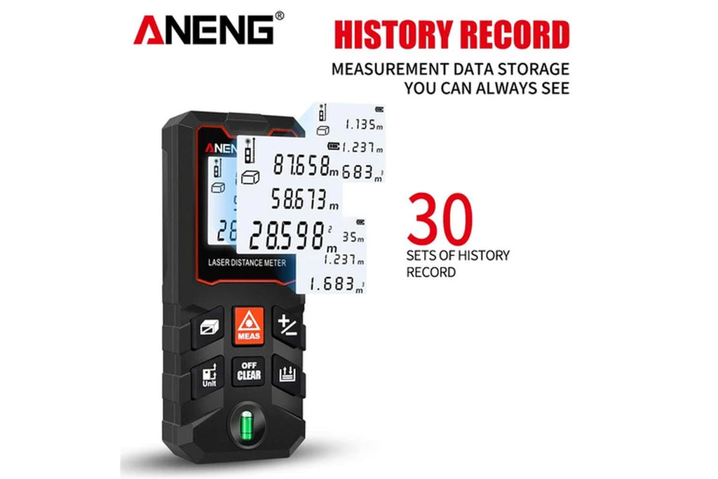 100M Laser Distance Meter | LCD Digital Laser Measure with Bubble Level