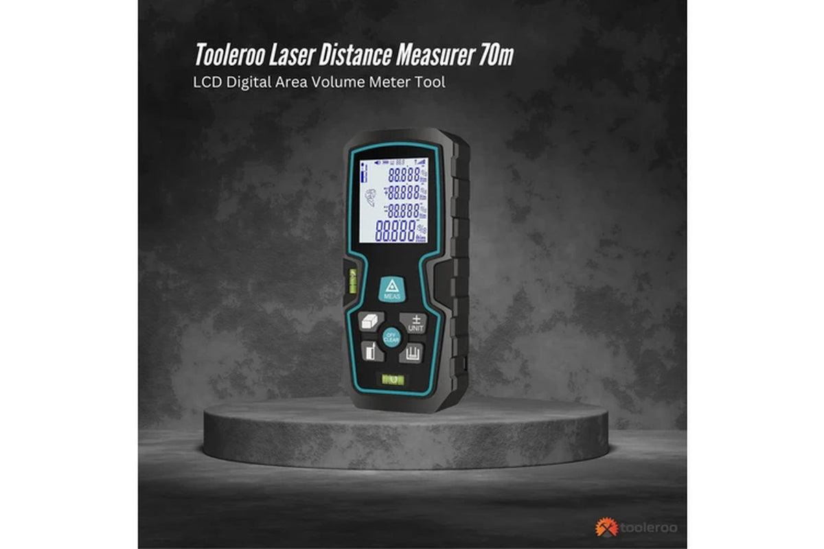 Tooleroo 70M Digital Laser Distance Measurer - LCD Area Volume Meter Tool