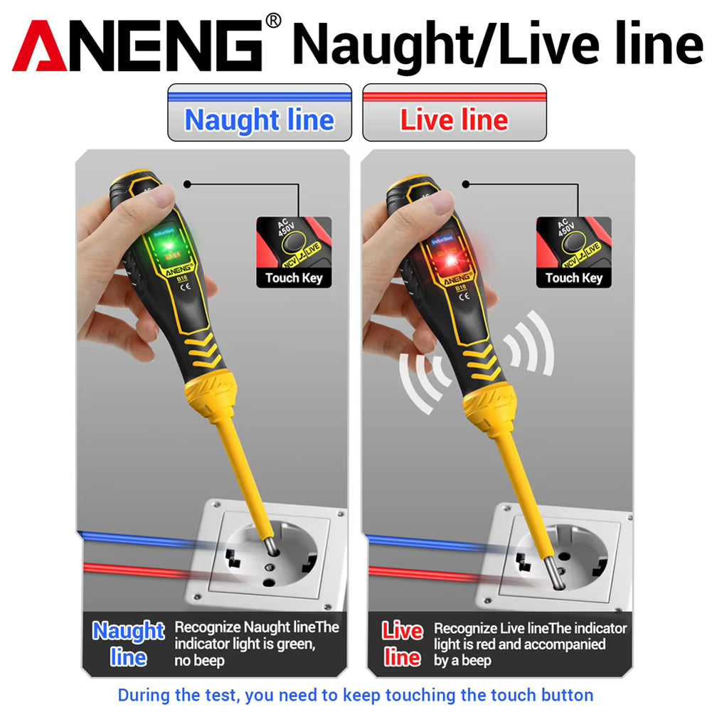 B18 Word/Cross Screwdriver Indicator Electrician Tester Pen AC 4500V Voltage Induction Meter Pocket Beep Alarm Test Tools