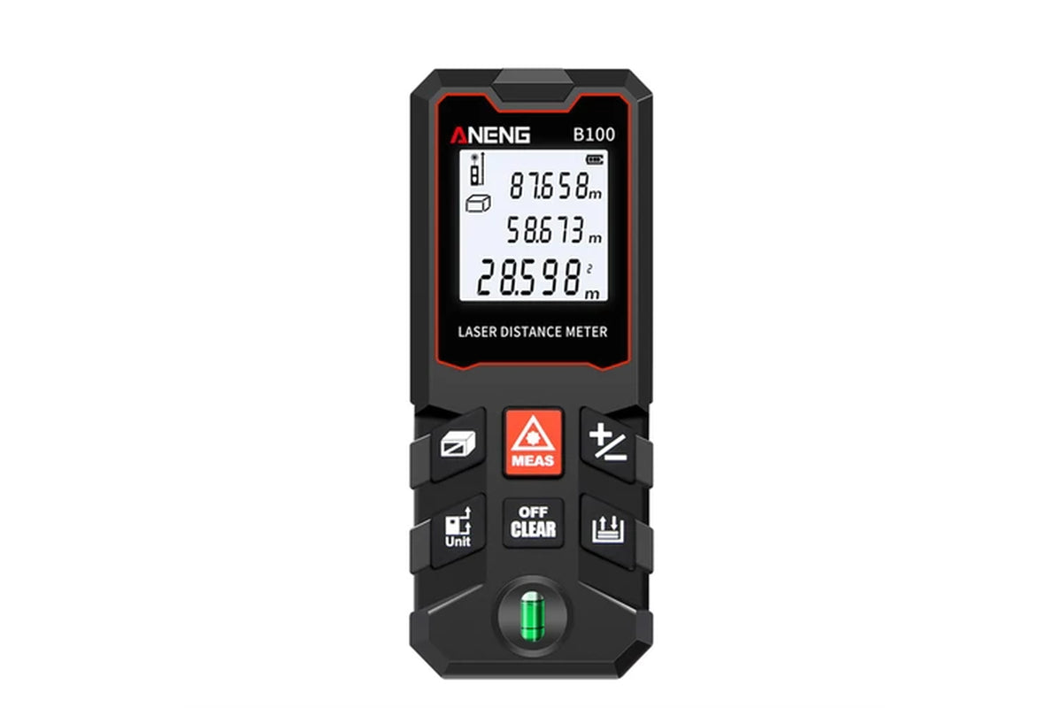 100M Laser Distance Meter | LCD Digital Laser Measure with Bubble Level